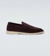 Loro Piana Men's Summer Walk Suede Loafers In Brown