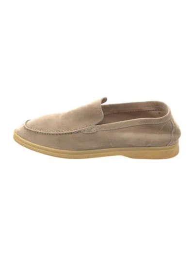 Pre-owned Loro Piana Summer Walk Suede Loafers In Brown