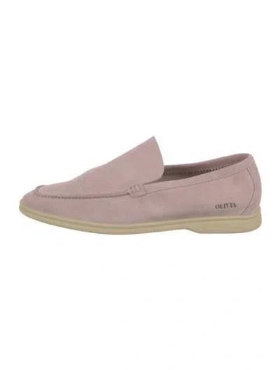 Pre-owned Loro Piana Summer Walk Suede Loafers In Pink