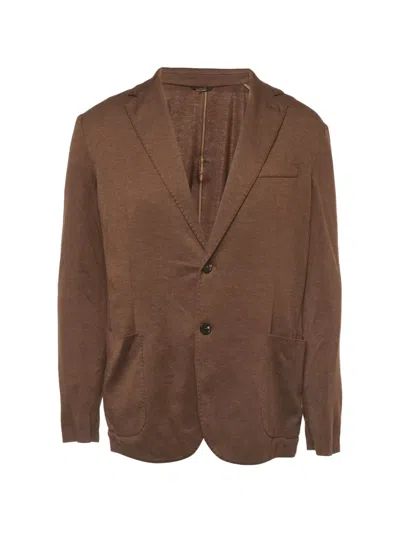 Pre-owned Loro Piana Sunset Wool-knit Blazer In Brown