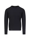 Loro Piana Ribbed Crewneck Sweater With Long Sleeves In Blue