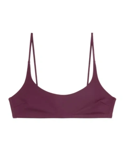 Loro Piana Suspender Bikini Top In Mulberry Color