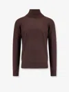 Loro Piana Dolcevita Slim-fit Cashmere, Virgin Wool And Silk-blend Rollneck Sweater In Brown