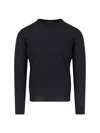 Loro Piana Ribbed Crewneck Sweater With Long Sleeves In Black
