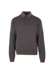 Loro Piana Long-sleeved Buttoned Polo Shirt In Brown