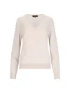 Loro Piana Classic V-neck Knitwear With Ribbed Details In White