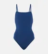 Loro Piana Spaghetti-strap Swimsuit In Dark Blue Sea