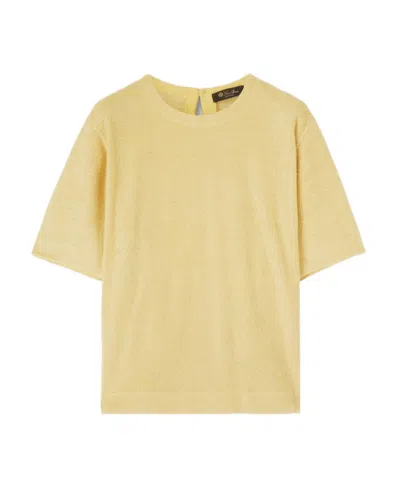 Loro Piana T-shirt With Round Neck In Yellow