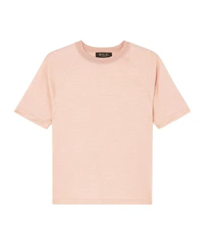 Loro Piana Tadami Short-sleeved Sweater In Dawn Clouds Mixed Colors