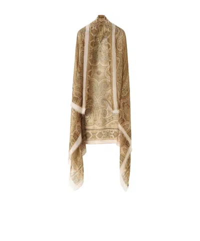 Loro Piana Talia Paisley Large Shawl In Green