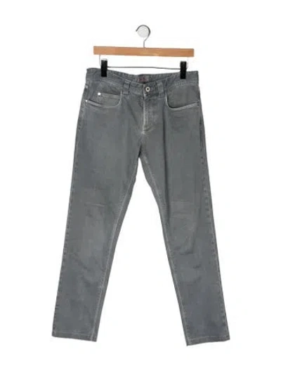 Pre-owned Loro Piana Tasche Straight-leg Jeans In Grey