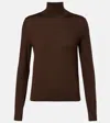 Loro Piana Tasmanian Virgin Wool Turtleneck Sweater In Brown