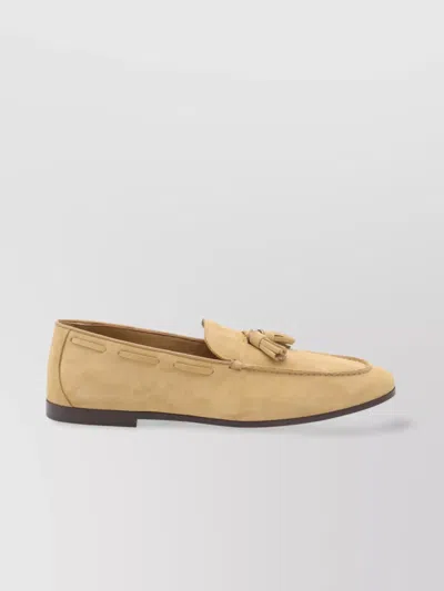 Loro Piana Tassel Detail Suede Loafers For Men