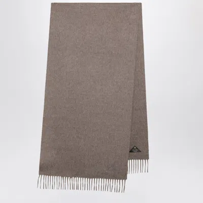 Loro Piana Taupe Cashmere Scarf In White