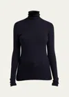 Loro Piana Taupo Ribbed Wool Turtleneck In H0rw Auburn Blaze