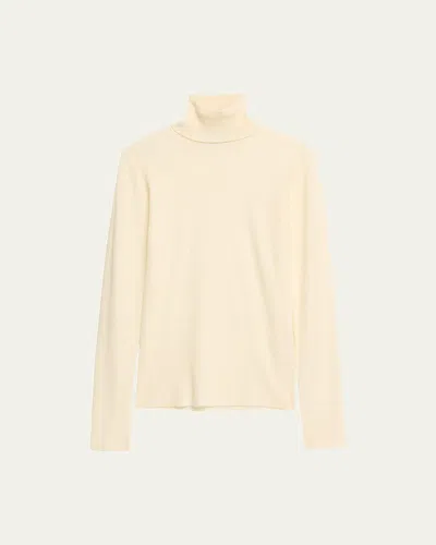 Loro Piana Taupo Ribbed Wool Turtleneck In Nougat
