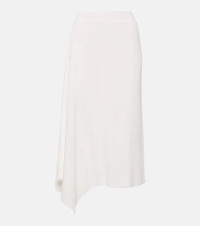 LORO PIANA TAZAWA ASYMMETRIC COTTON MIDI SKIRT