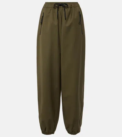 Loro Piana Technical Wool-blend Wide-leg Pants In Green