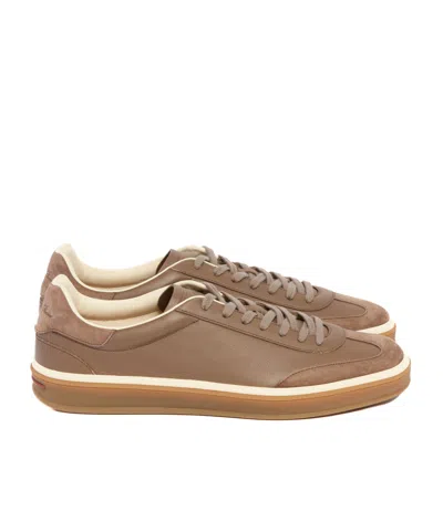 Loro Piana Tennis Walk Leather Sneakers In Brown