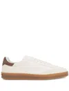 Loro Piana Tennis Walk Leather Sneakers In White