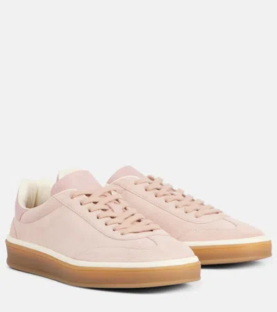 LORO PIANA TENNIS WALK SUEDE SNEAKERS