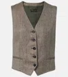 Loro Piana Teodoro Chevron Linen Vest In Brown