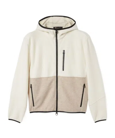 Loro Piana Terminillo Cashmere Zipper Casual Jacket In White