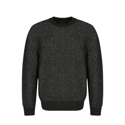 Loro Piana Textured Knit Dunstan Sweater With Ribbed Trims In Black