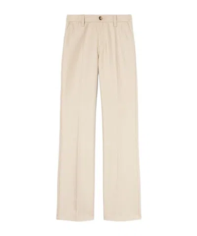 Loro Piana Thayer Straight-leg Trousers In Nude