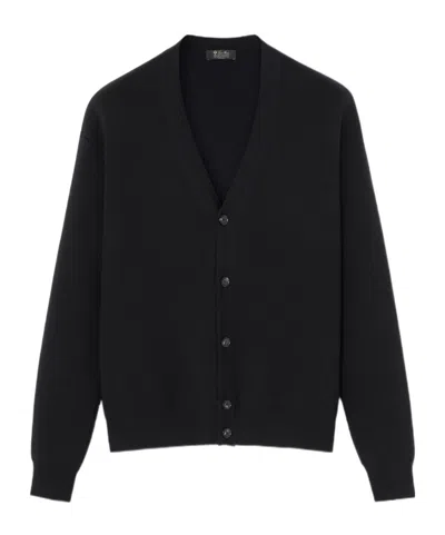 Loro Piana The Gift Of Kings Cardigan In Black/blue
