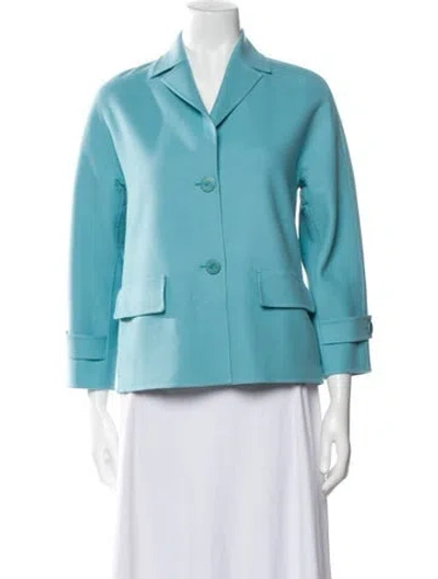 Pre-owned Loro Piana The Gift Of Kings Rain System Virgin Wool Jacket In Blue