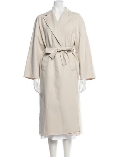 Pre-owned Loro Piana The Gift Of Kings Rain System Virgin Wool Trench Coat In Neutral