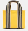 Loro Piana Tote The Suitcase Stripe Mini Aus Canvas In Sunny Yellow/blue Navy