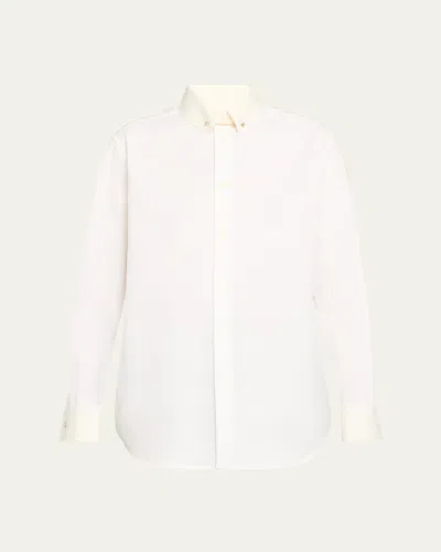 Loro Piana Thea Collar-pin Oxford Shirt In White