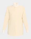 Loro Piana Thea Dylan-collar Silk Shirt In Neutral