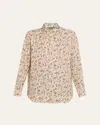 Loro Piana Thea Floral-print Silk Button-down Shirt In Neutral