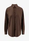 Loro Piana Thea Long-sleeved Wool Shirt In Brown