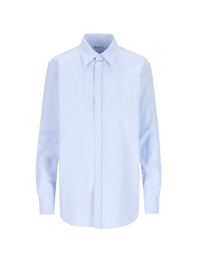 Loro Piana Thea Vertical-stripe Shirt In Blue