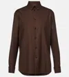 Loro Piana Thea Virgin Wool Shirt In Brown