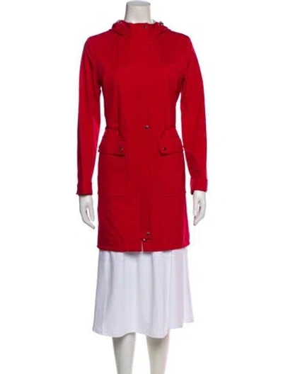 Pre-owned Loro Piana Three Layer Fabric Storm System Peacoat In Red
