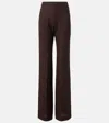 Loro Piana Timi Linen Crêpe Flared Pants In Brown