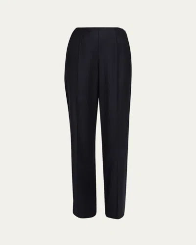 Loro Piana Timi Wool-cashmere Flannel Wide-leg Pants In Black