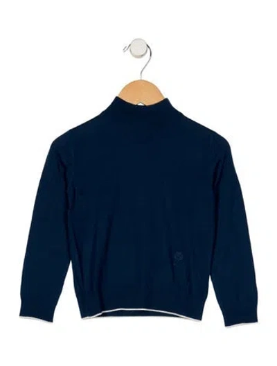 Pre-owned Loro Piana Babies' Toddler Boys Branded Embroidered Sweater W/tags In Blue
