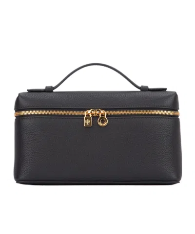 Loro Piana Top Handle Handbag In Black