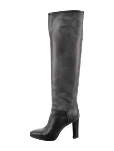 Pre-owned Loro Piana Tower Bridge Leather Boots In Grey