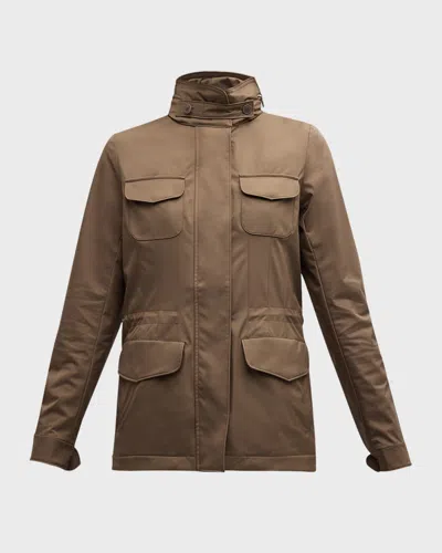 Loro Piana Traveler Windmate Stretch Storm System Jacket In Brown