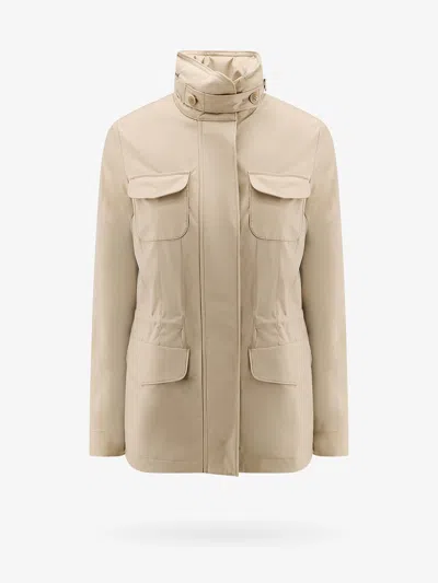 Loro Piana Traveller Drawstring Jacket With Cashmere Lining In Beige