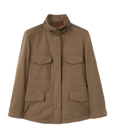 Loro Piana Traveller Field Jacket In Acorn Brown