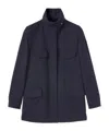 Loro Piana Traveller Windmate Stand-neck Casual Jacket In Navy Blue