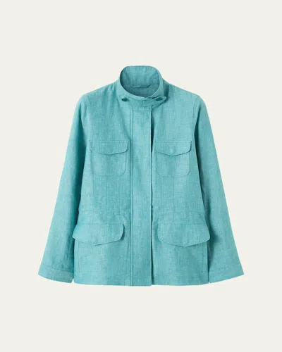Loro Piana Traveller Lady Field Jacket In Blue